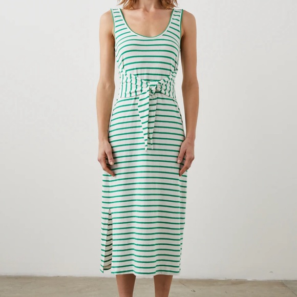Rails green and white striped midi dress - Picture 1 of 3